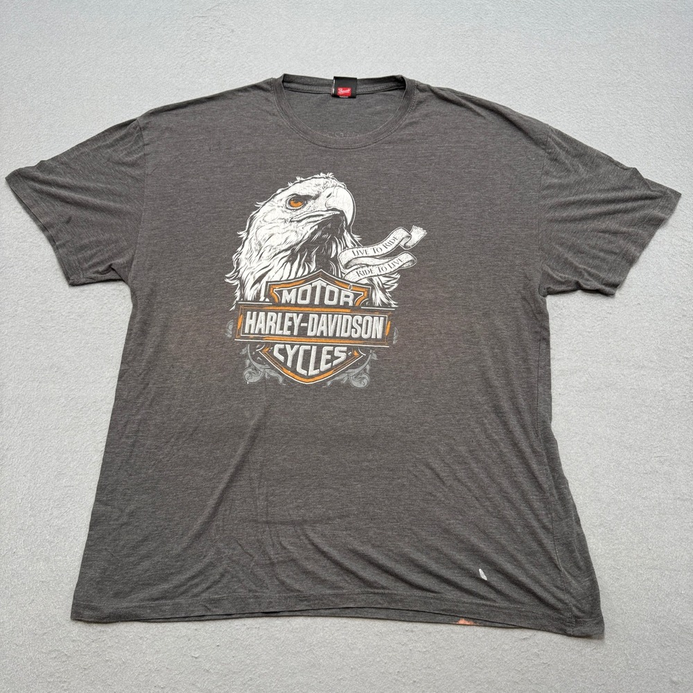 Harley-Davidson T-Shirt Men's 2XL Gray Faded Eagle Port Dover Canada Streetwear